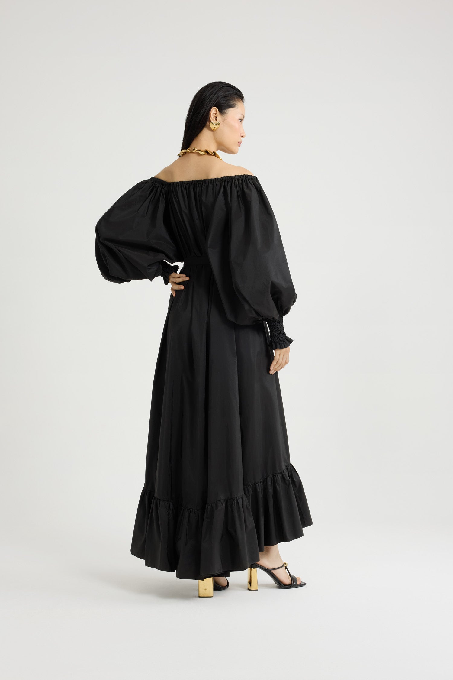 Patou E25DR1150011999B robe maxi faille noire