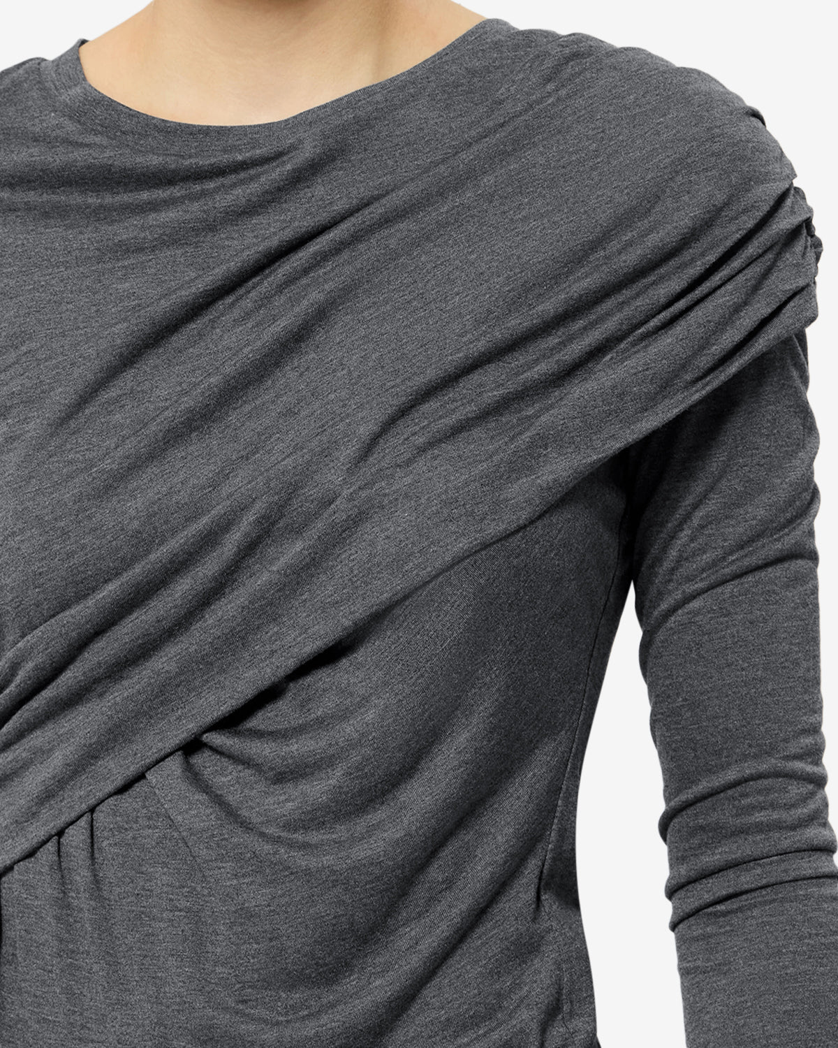 Isabel Marant Dressi HT0656FD top jersey gris drapé