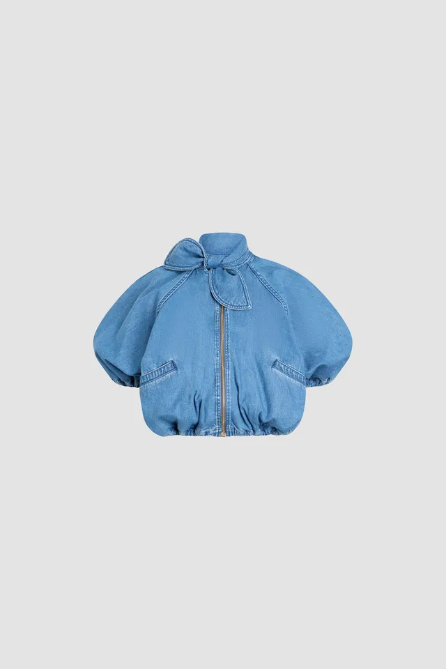 Patou OU047 Blouson Blended Cotton Bleu Heritage Blue Wash