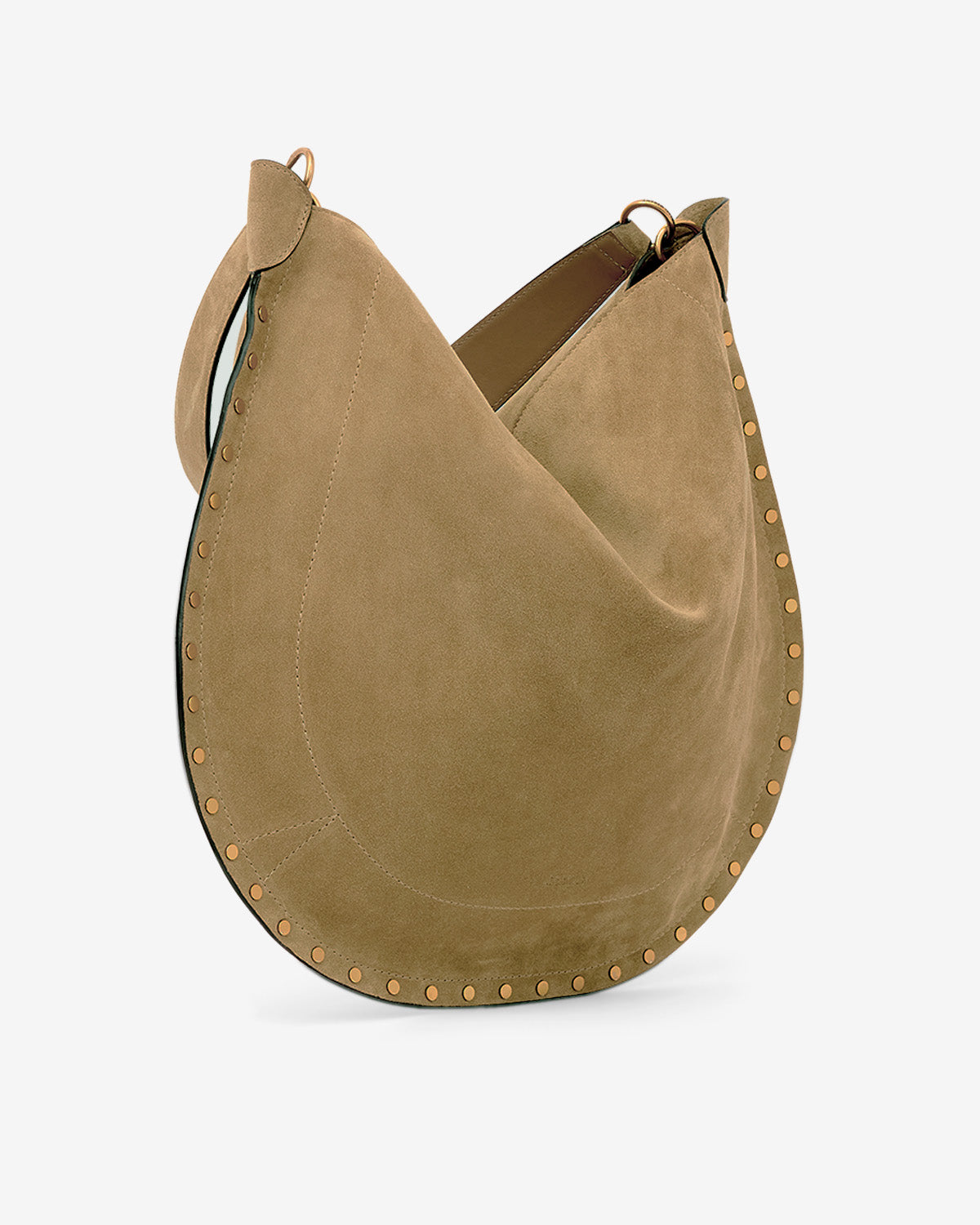 Isabel Marant Oskan Hobo Soft sac cuir velours taupe