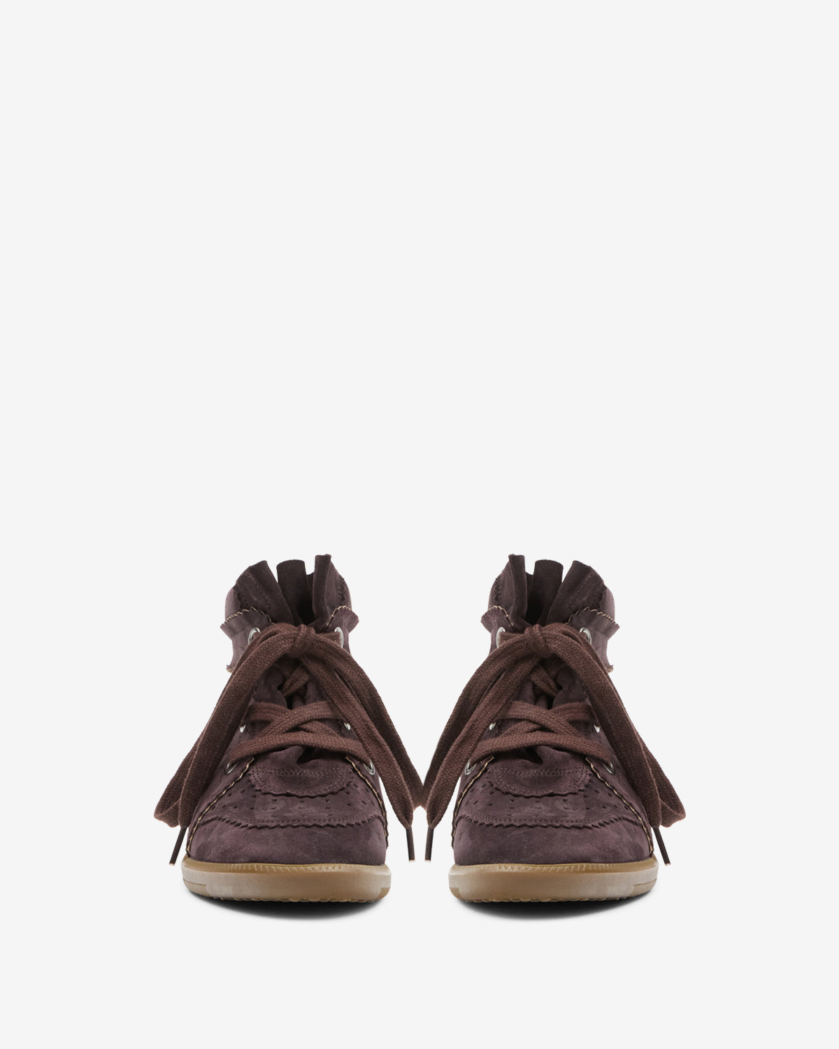Isabel Marant Bobby baskets chocolat cuir compensées