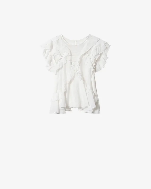 Isabel Marant Nalou top voile coton blanc