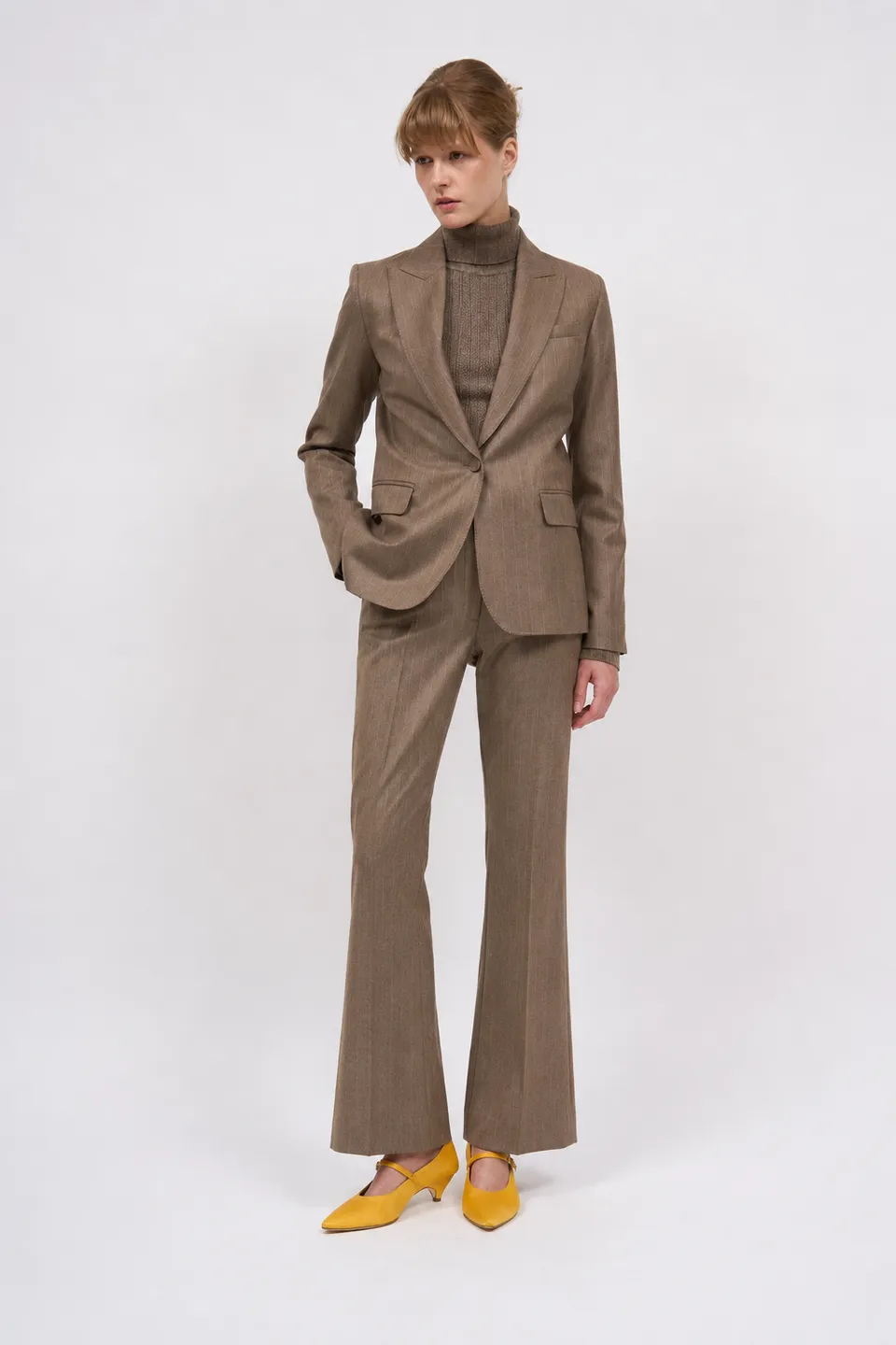 Paul & Joe Bosoleil pantalon twill rayé camel