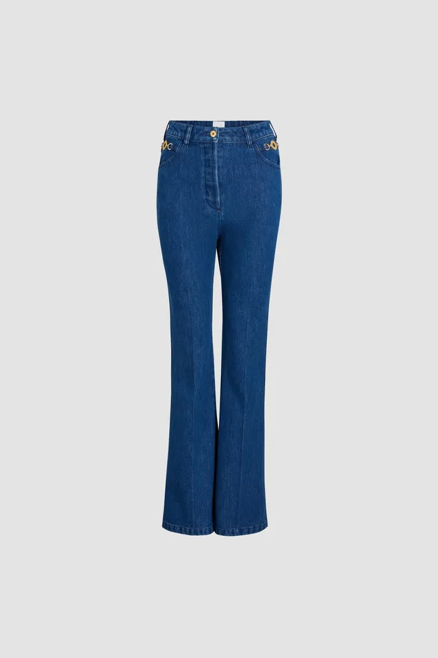 Patou TR0300008660B pantalon denim coton bio flare Stonewash