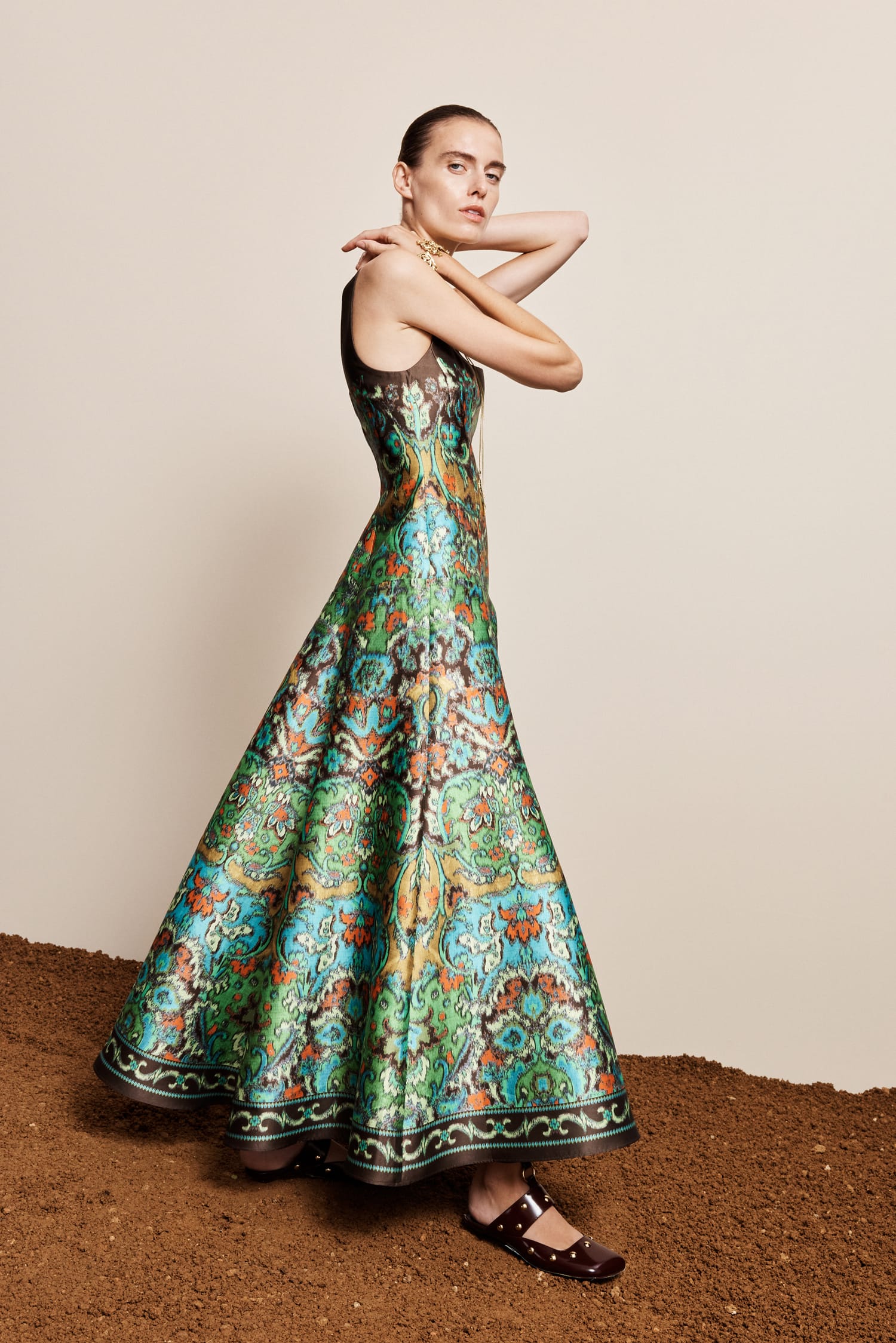Alemaïs Charlotte Gown robe midi évasée recyclée