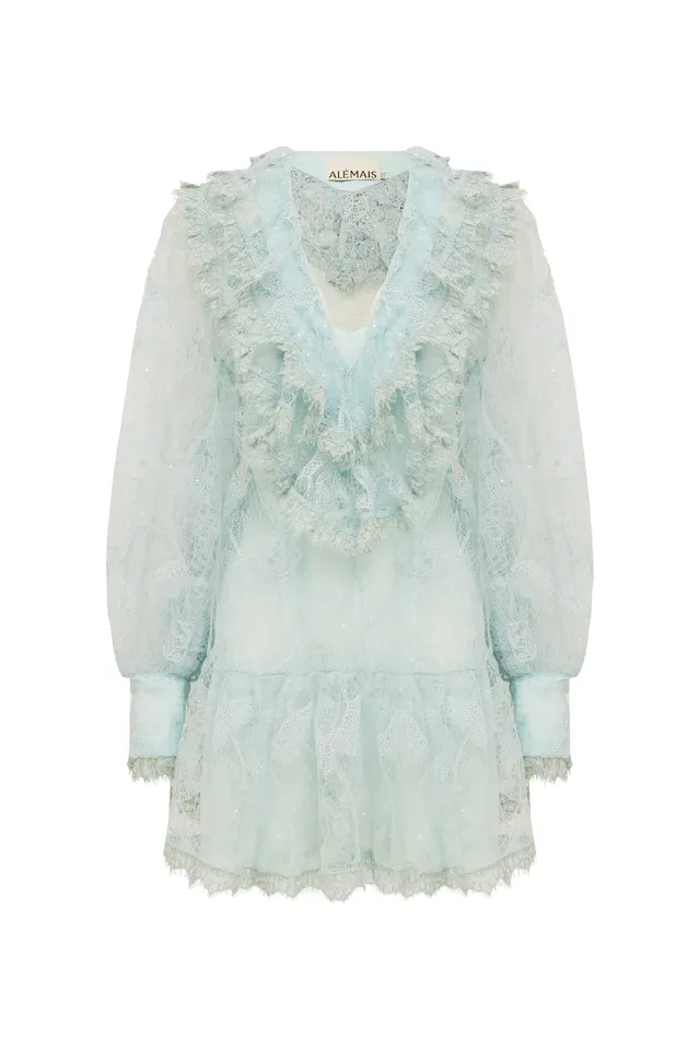 Alemäis Winifred Lace Mini robe mini dentelle volants