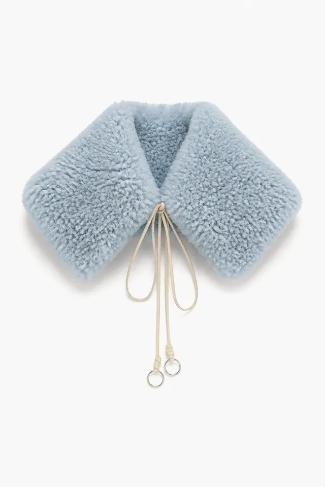 Ulla Johnson Shearling Collar col turquoise réversible