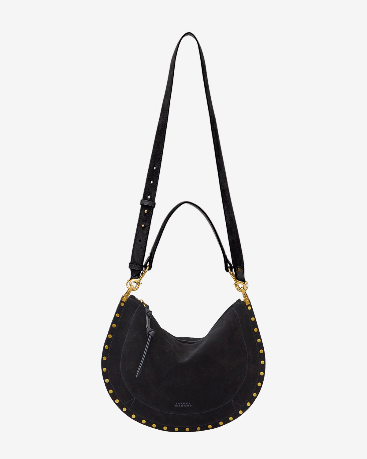 Isabel Marant Oskan Soft Zip sac cuir velours noir