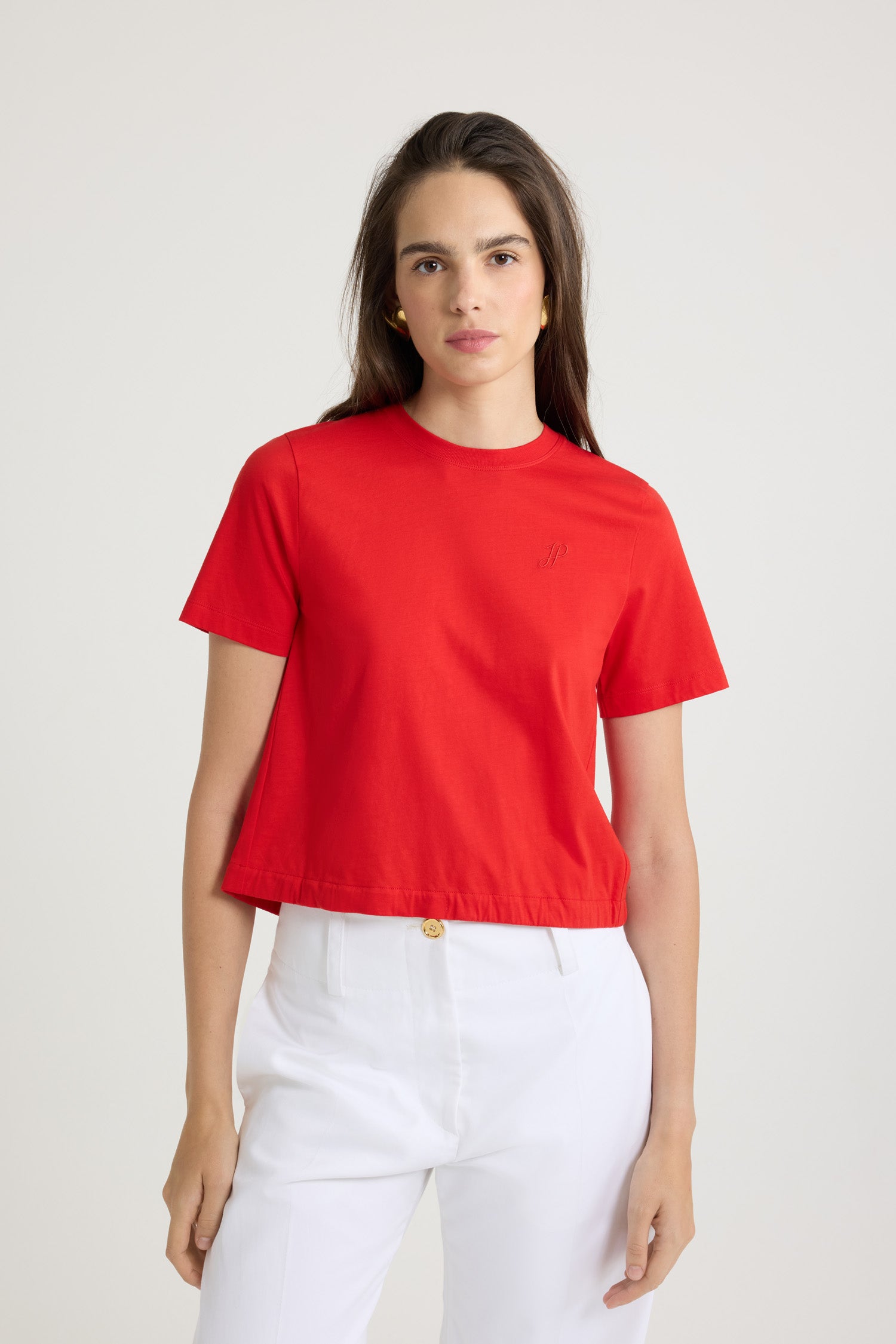 Patou JE150 t-shirt Lipstick Red coton bio dos ouvert