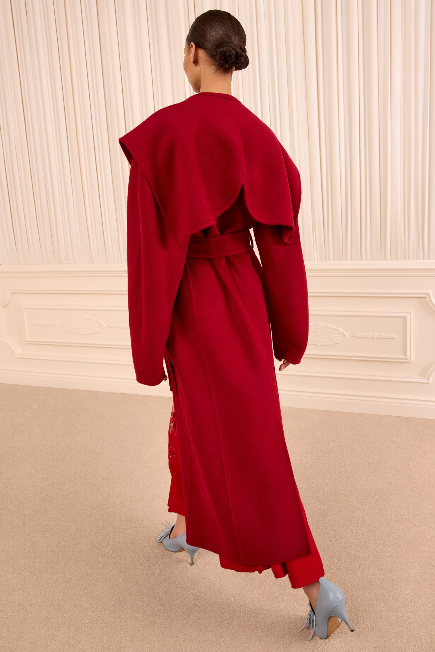 Ulla Johnson Rory manteau laine Cerise long ceinture