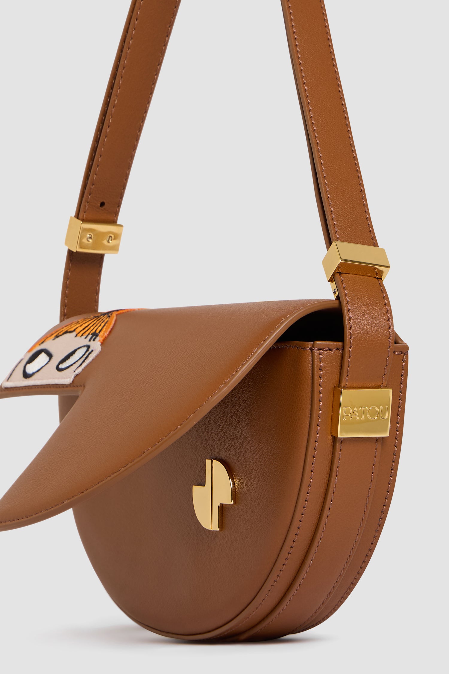 Patou Petit Patou Moomin sac cuir marron Little My Cinnamon