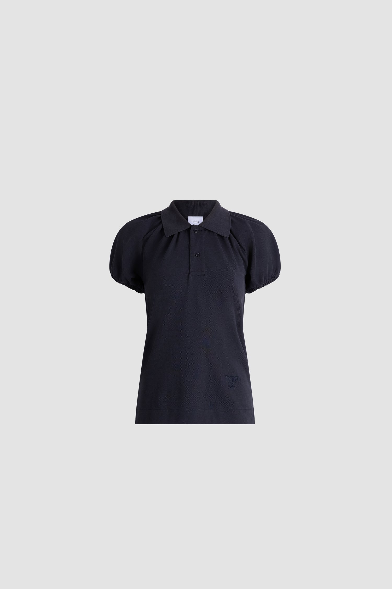 Patou polo coton bio bleu nuit H26JE269 manches volume