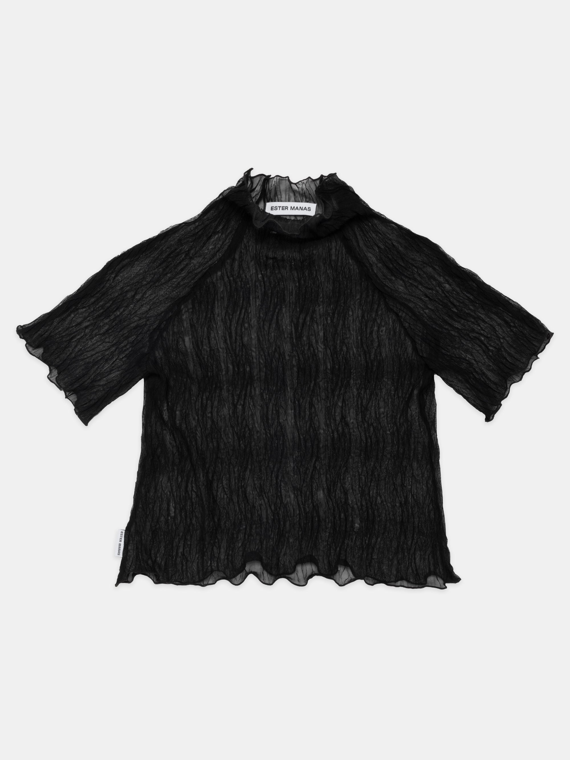 Ester Manas Black Crumpled Easy Top noir XS/S