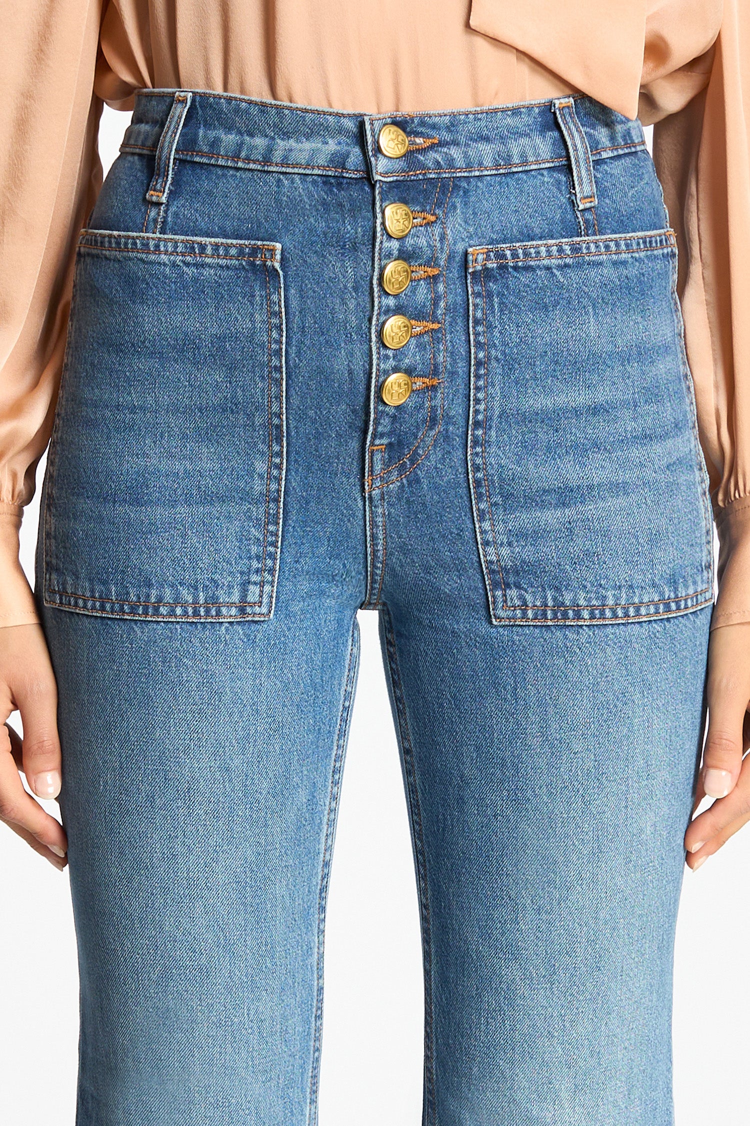 Ulla Johnson Lou Jean Flare Danube Indigo 100% Coton