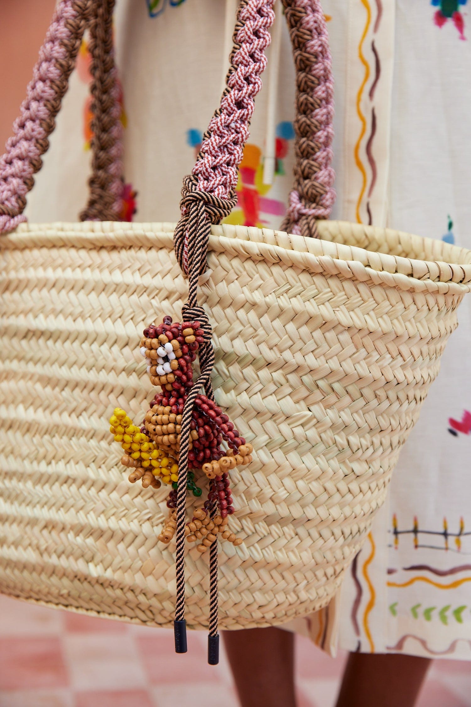 Alemais Macrame Maxi Basket panier OS breloque singe