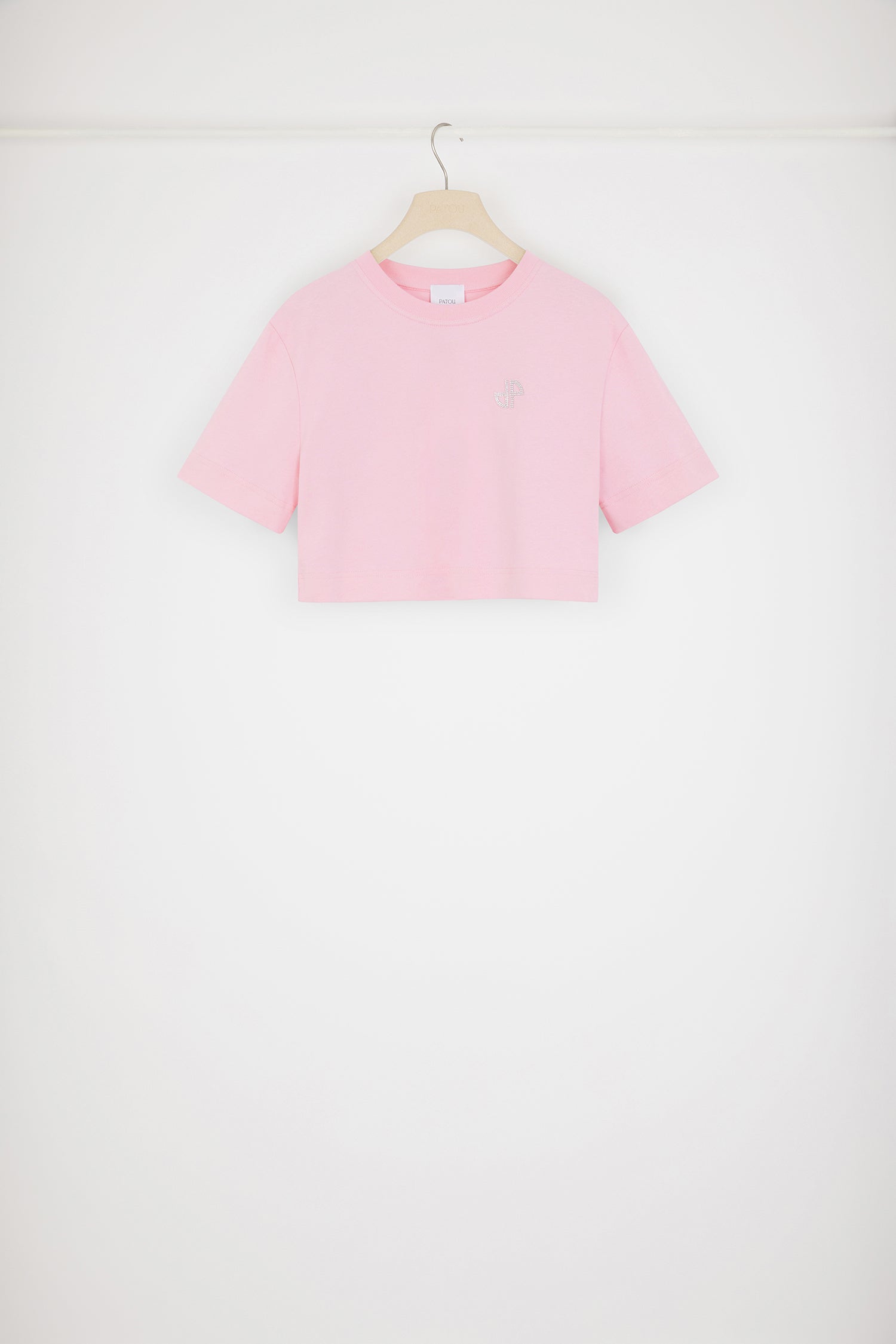 Patou JE116 T-shirt crop rose coton bio cristal