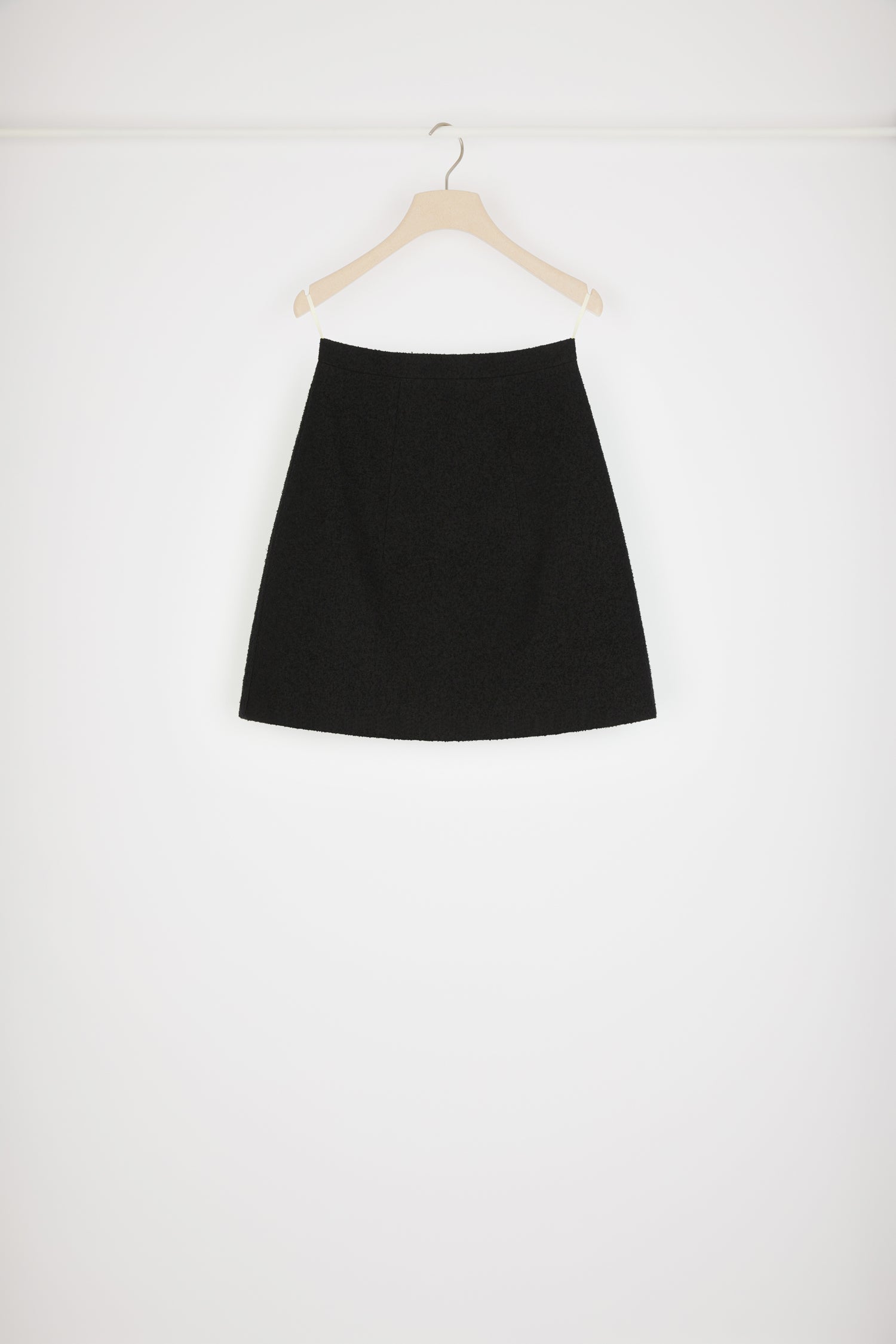 Patou A-line mini skirt jupe tweed coton noire