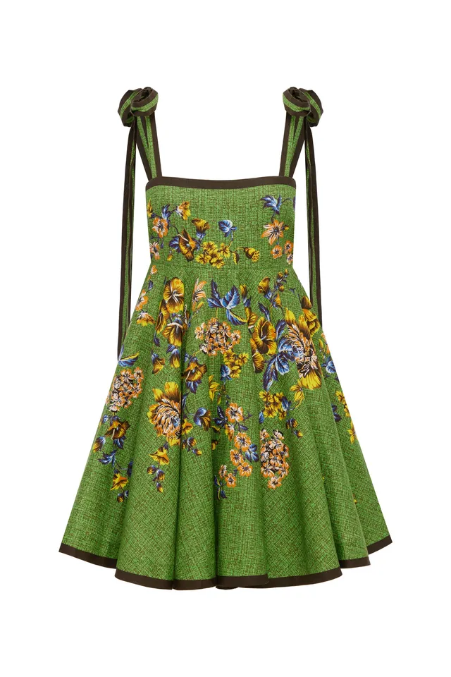 Alemäis Phyllis mini robe en lin fleurie à poches