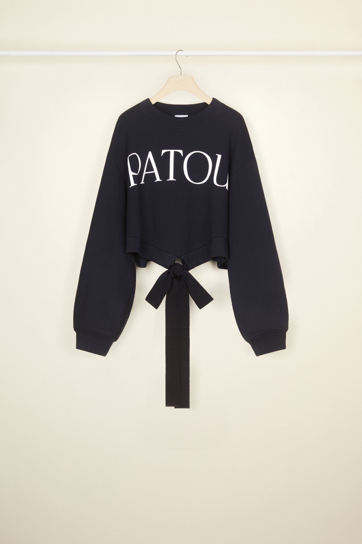 Patou JE036 sweat cropped coton bio bleu marine XS-XL