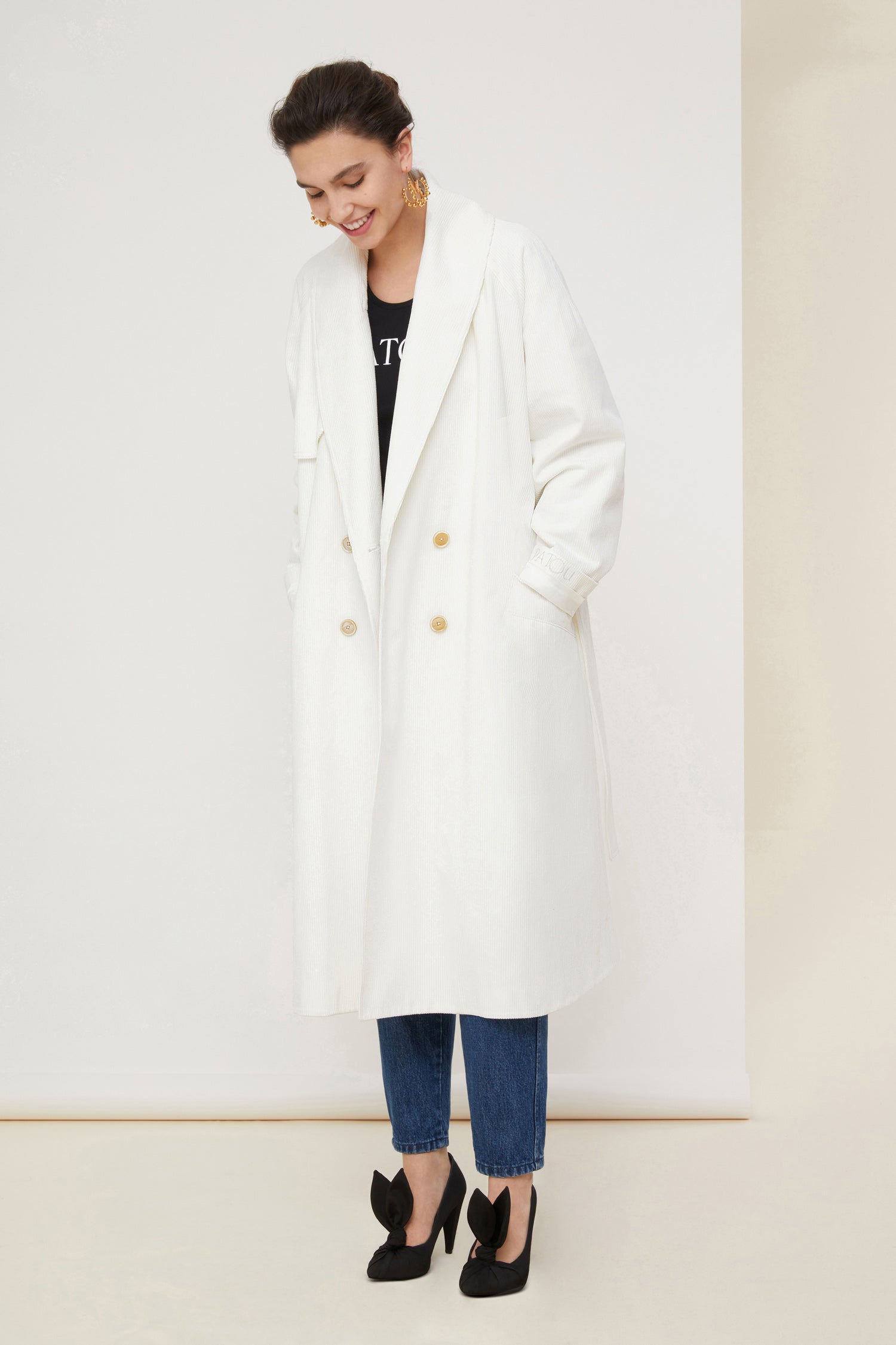 Patou CO005 trench velours perle 34-42 croisé