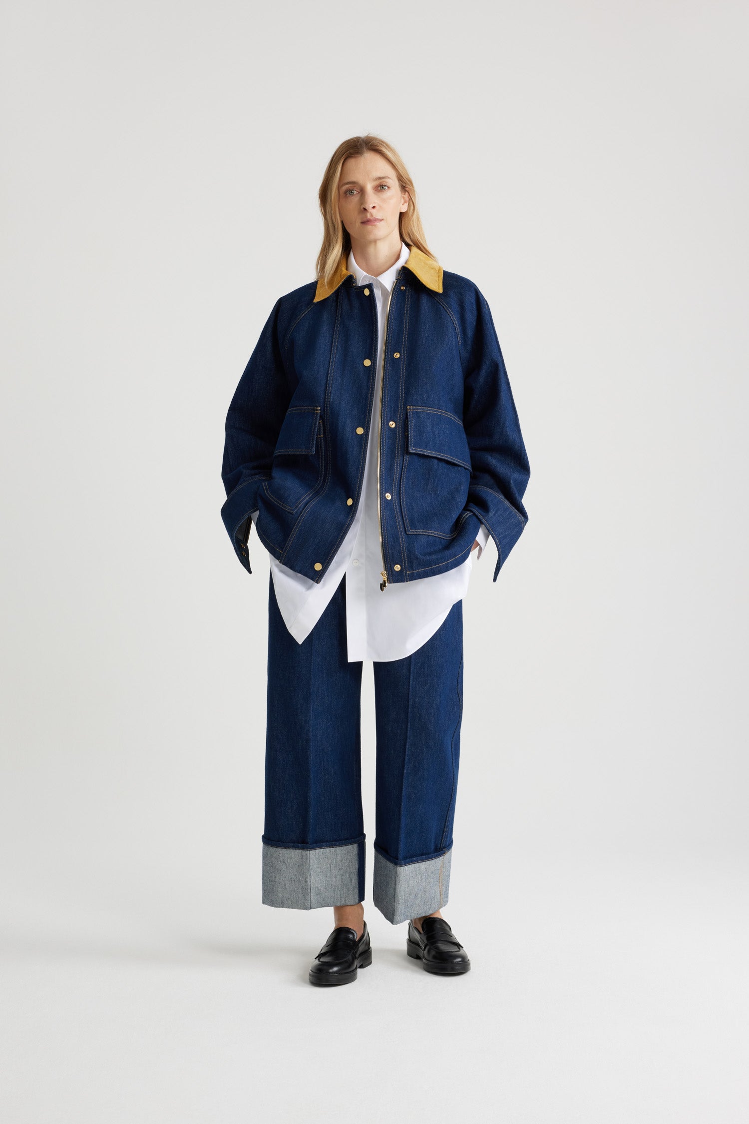 Patou Denim parka A24OU0290008602D Rodeo Blue coton bio