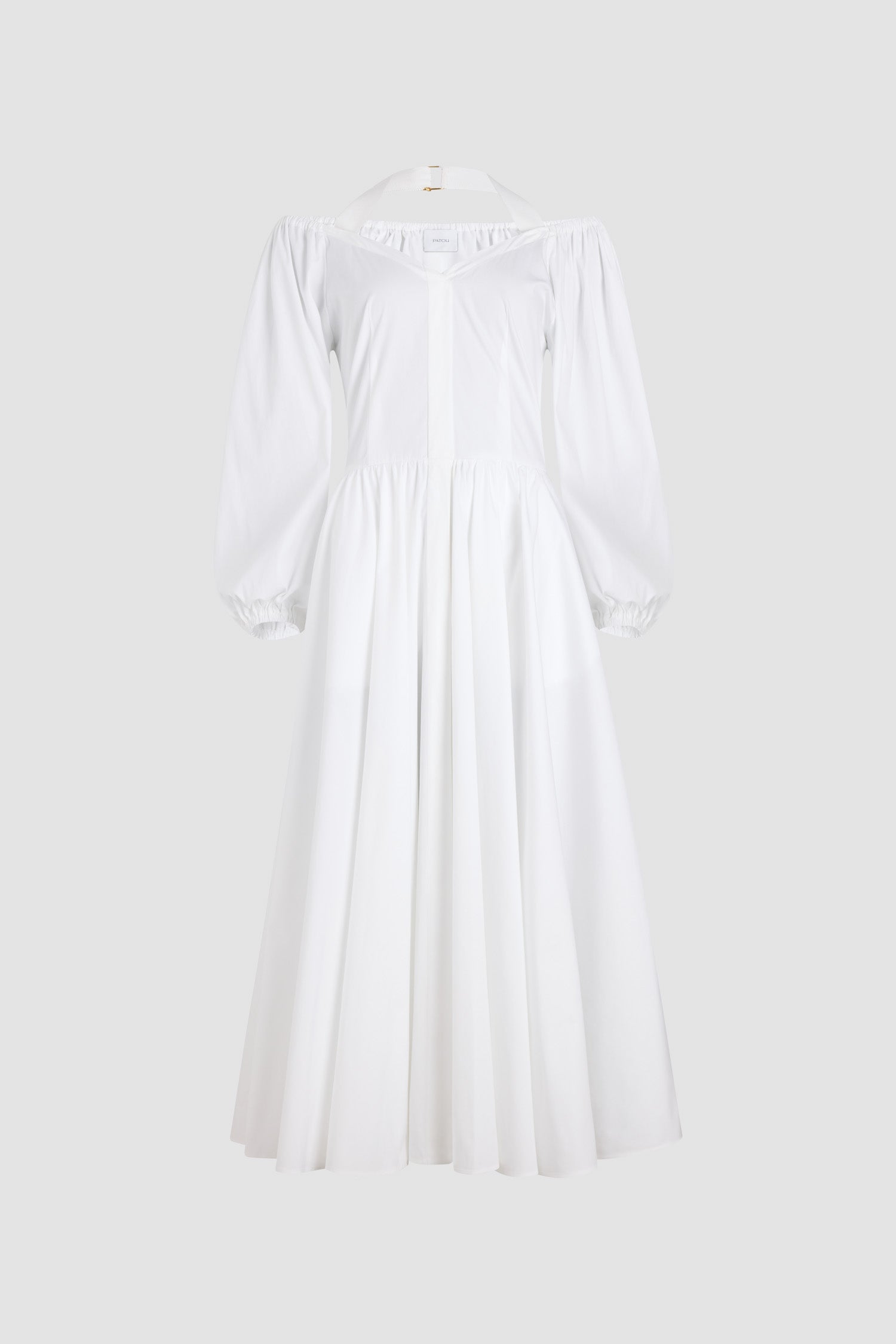 Patou DR165 robe midi blanche coton bio cache-cœur