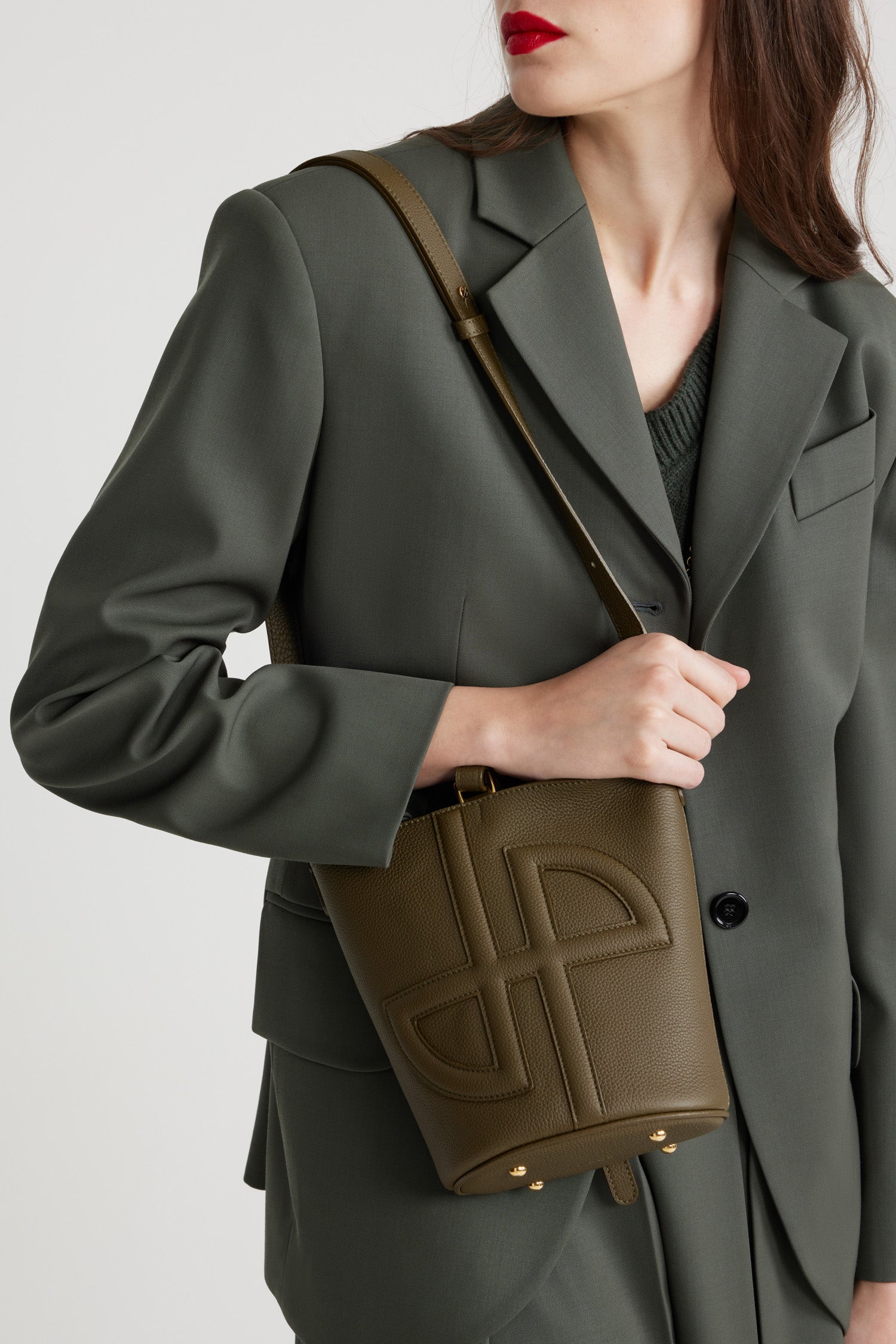 Patou sac seau cuir BA016 vert Winter Moss