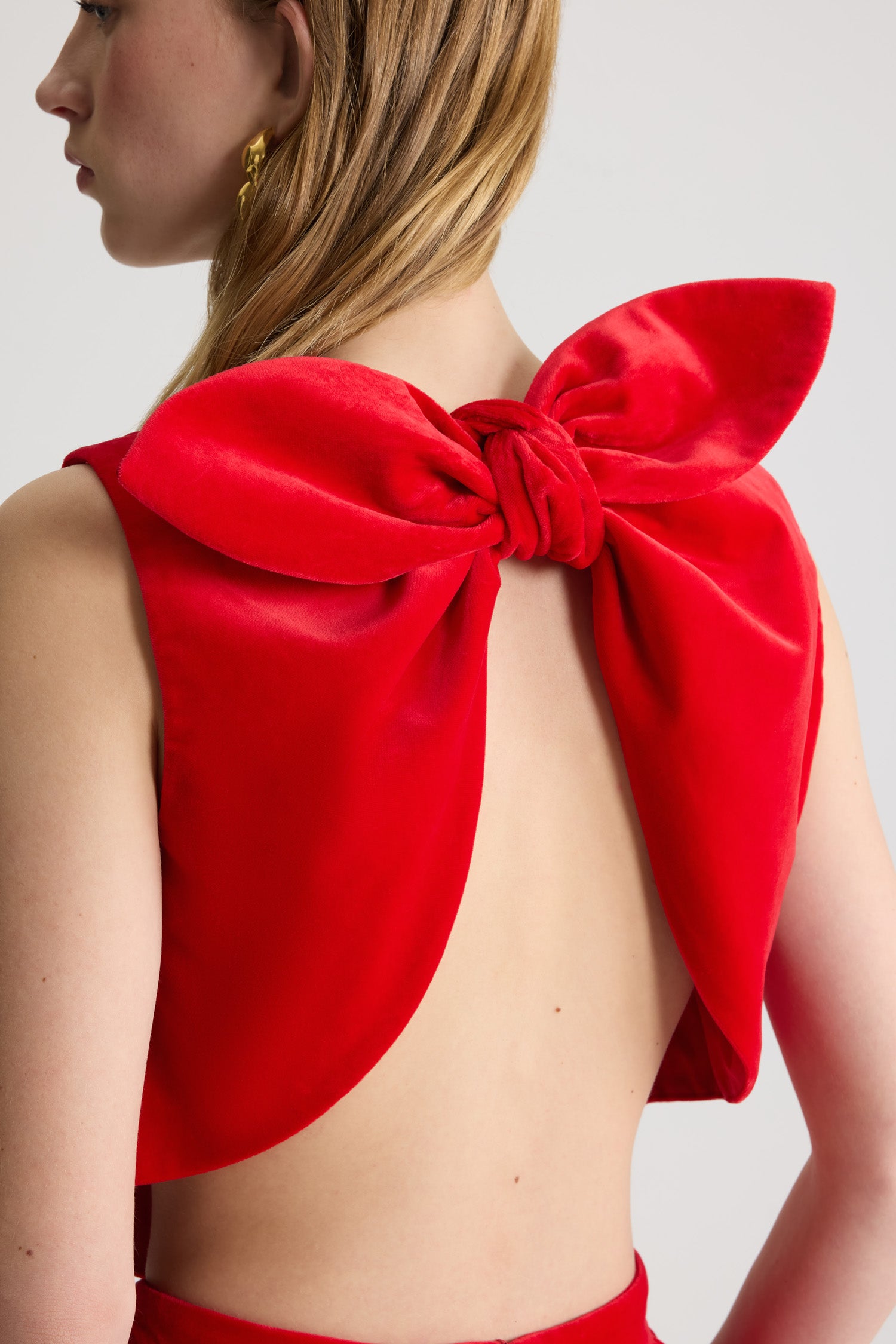 Patou TO161 top velours coton bio rouge