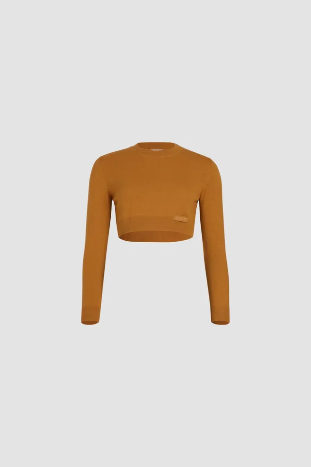 Patou Knitwear KN220 pull cropped Autumn Leaf laine cachemire