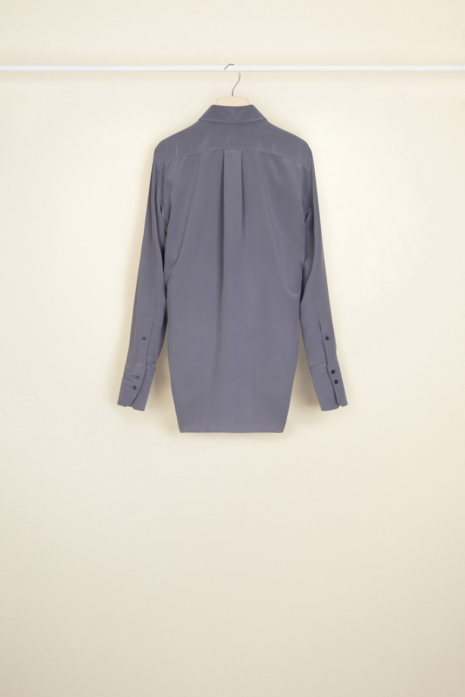 Patou Tops Shirts H21BL0030013910A chemisier soie gris drapé
