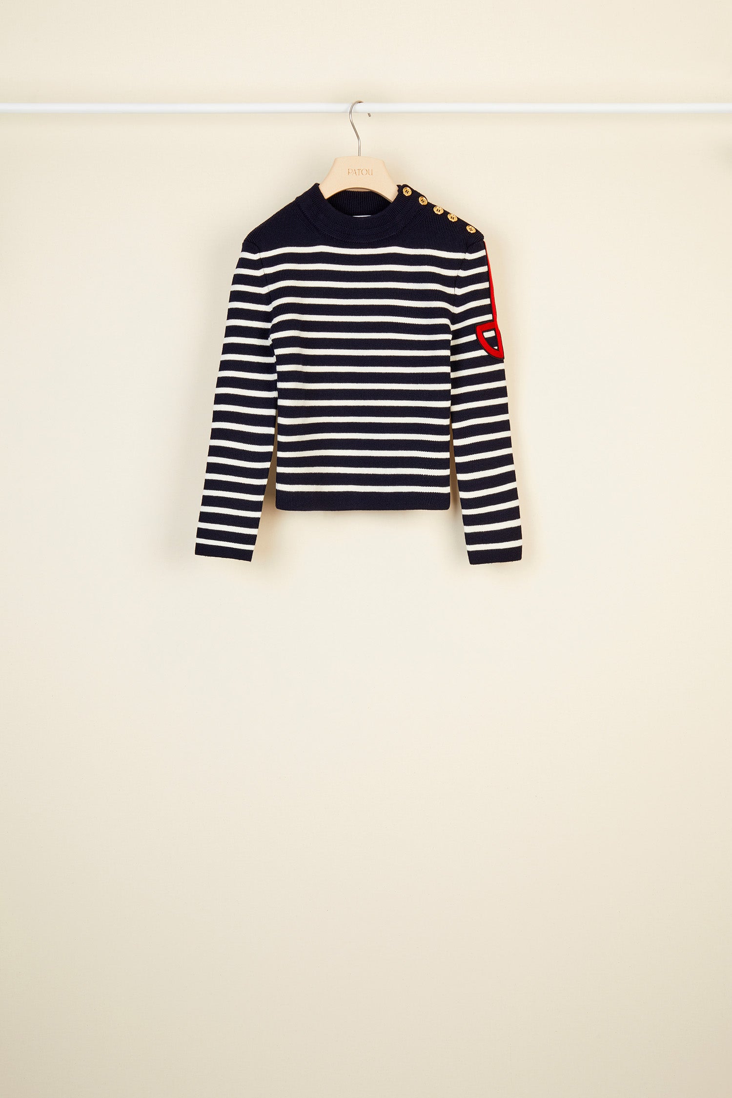 Patou H20KN0038001603N pull marinière laine marine XS-XL
