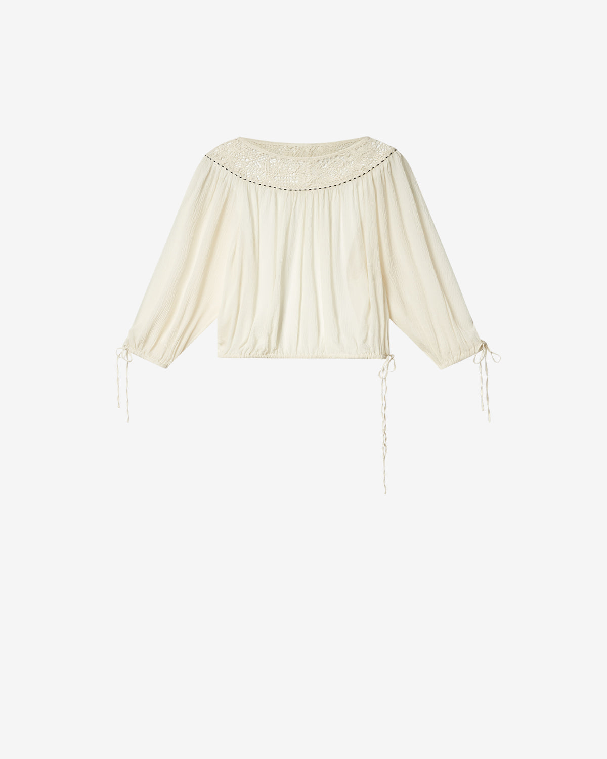 Isabel Marant Nelida HT0906FA top soie écru guipure
