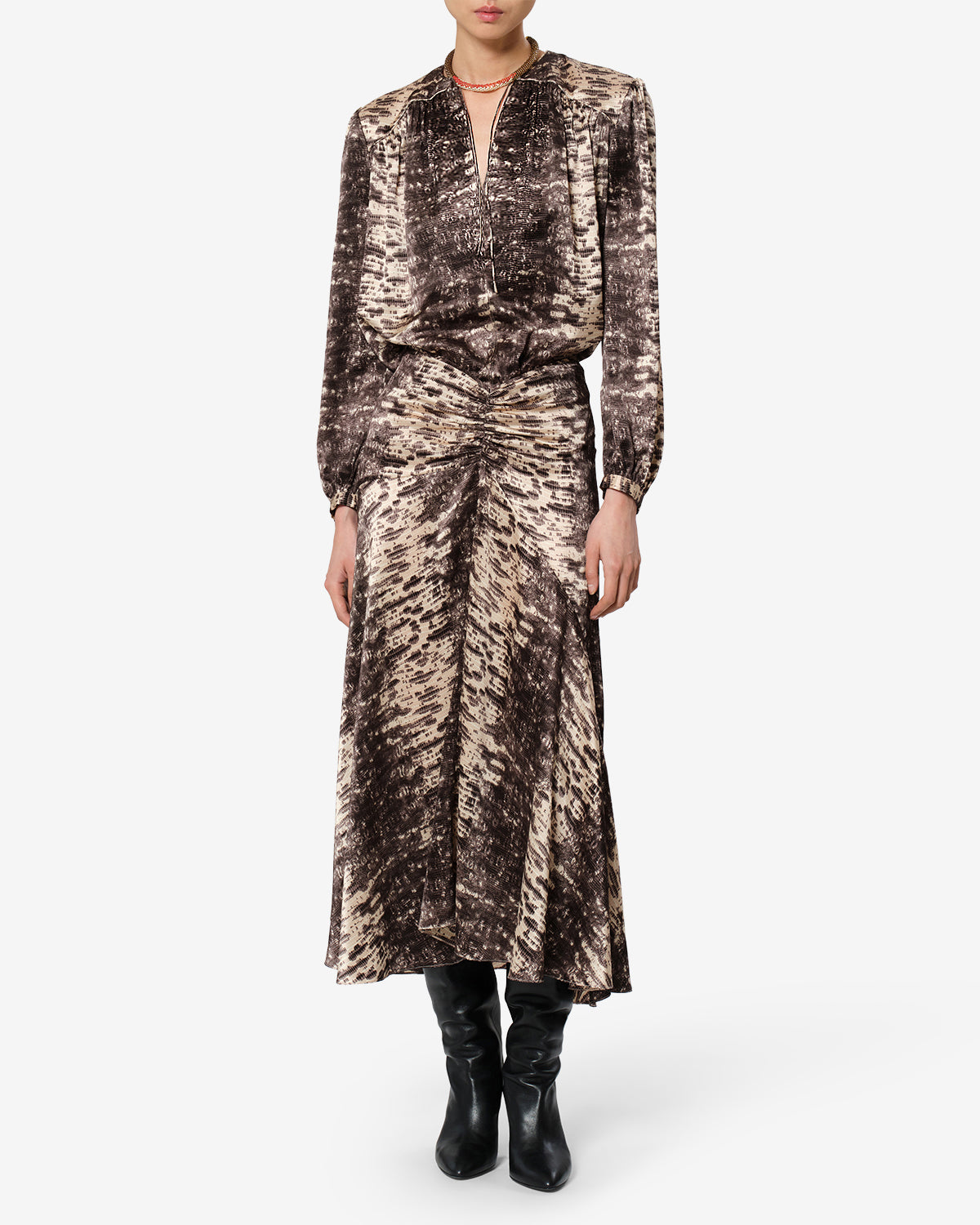 Isabel Marant Laraya blouse beige soie python