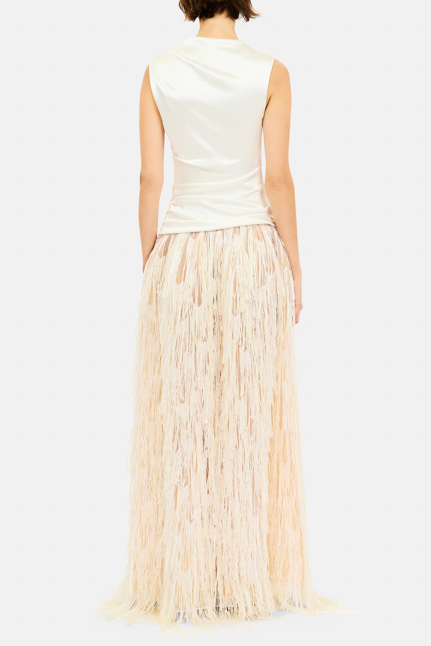 Ulla Johnson Giselle robe longue ecru franges