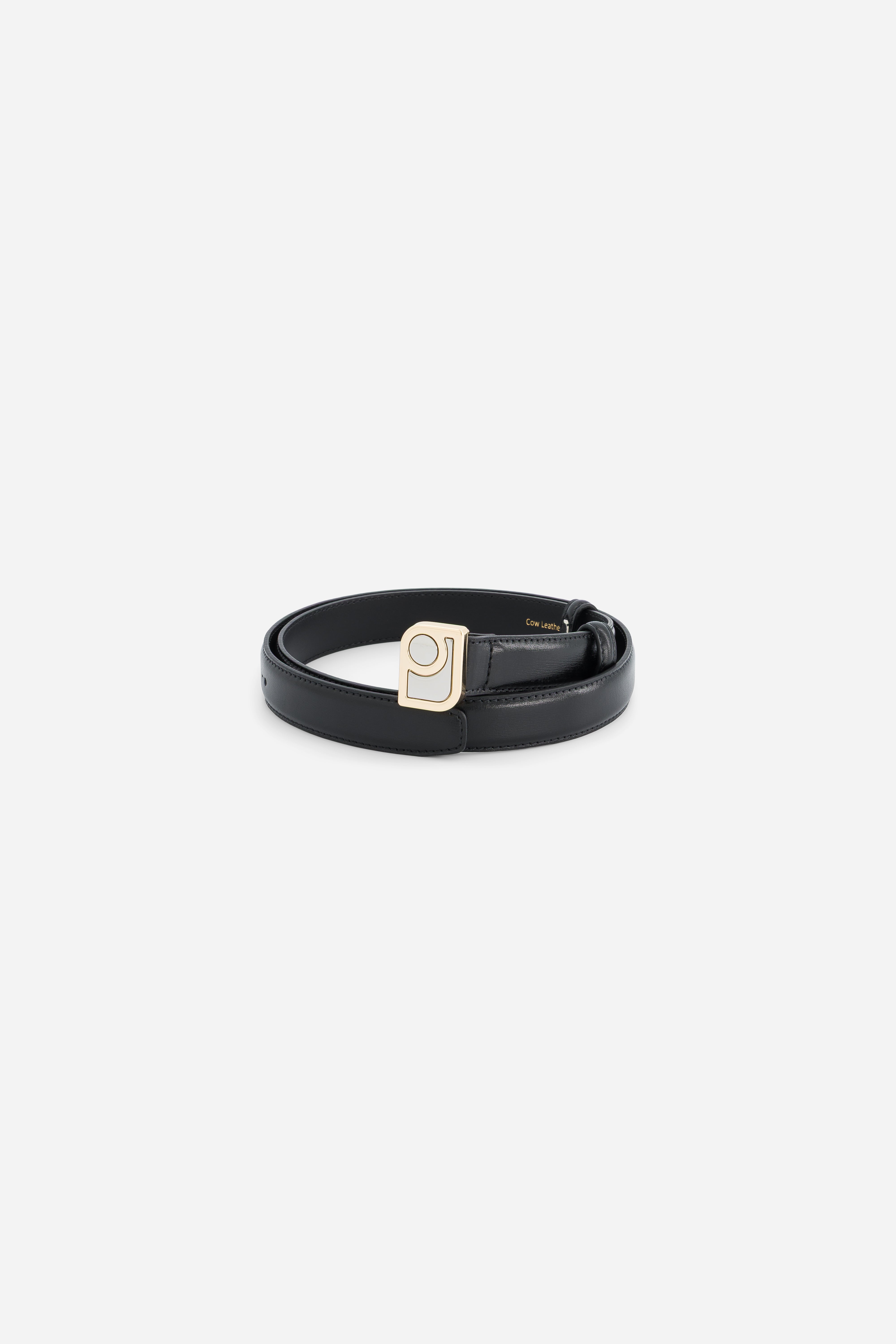 Paul & Joe Rosée ceinture cuir noir boucle logo 80