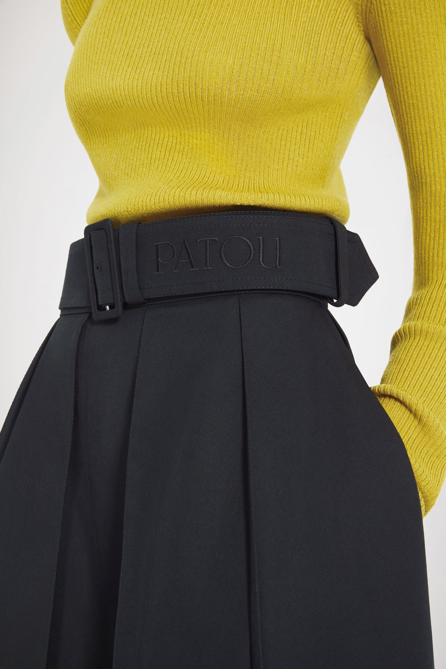 Patou SK033 jupe longue plissée coton bleu nuit