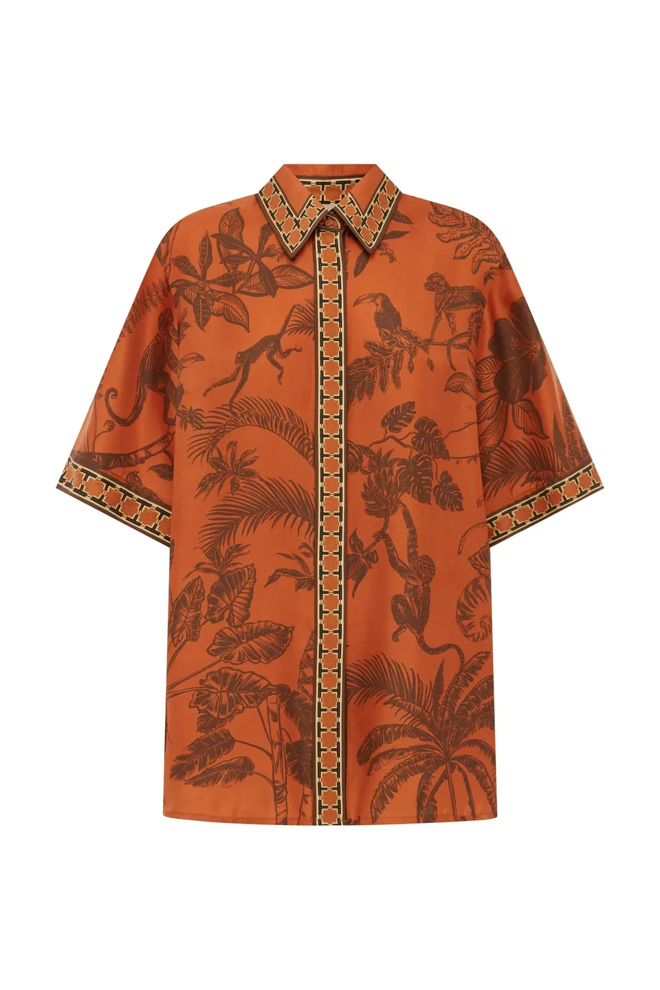 Alemaïs Monkey Dance chemise en soie jungle