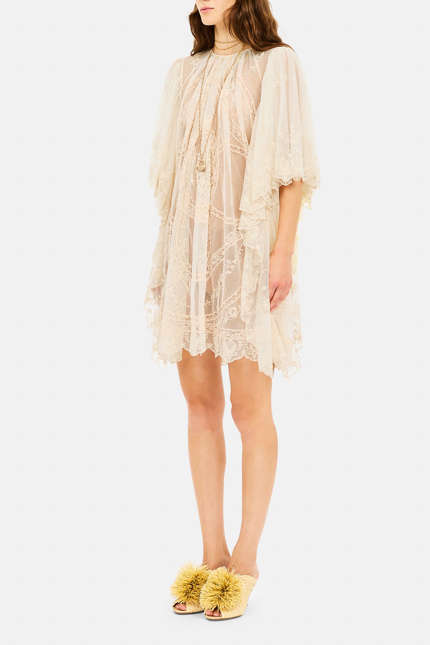 Ulla Johnson Grazia robe mini tulle Pearl brodée