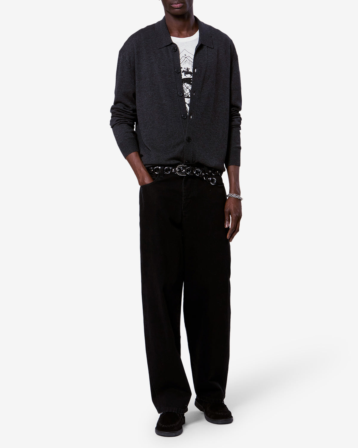 Isabel Marant Joris CA0194 cardigan anthracite maille