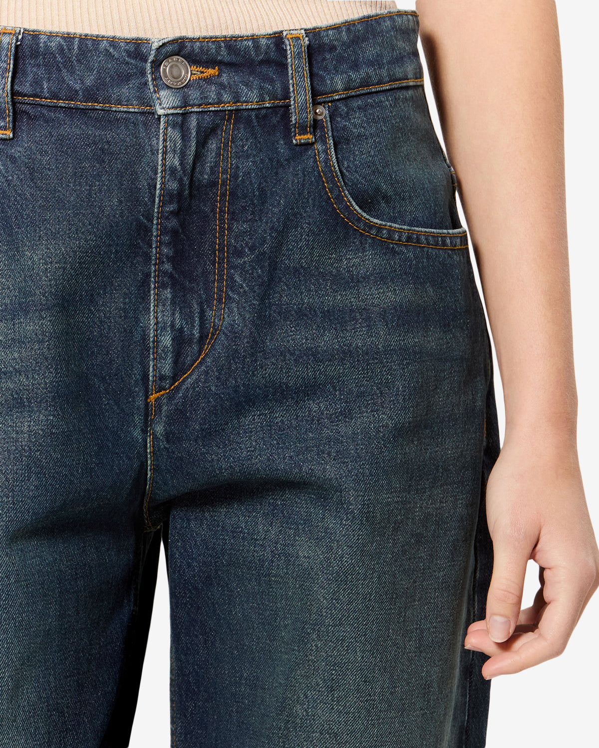 Isabel Marant Dromie jean droit bleu denim coton