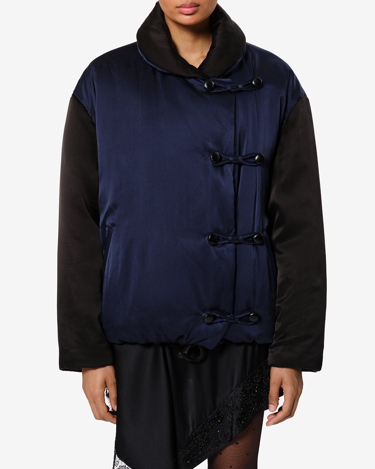 Isabel Marant Bleza manteau satin de soie nuit réversible