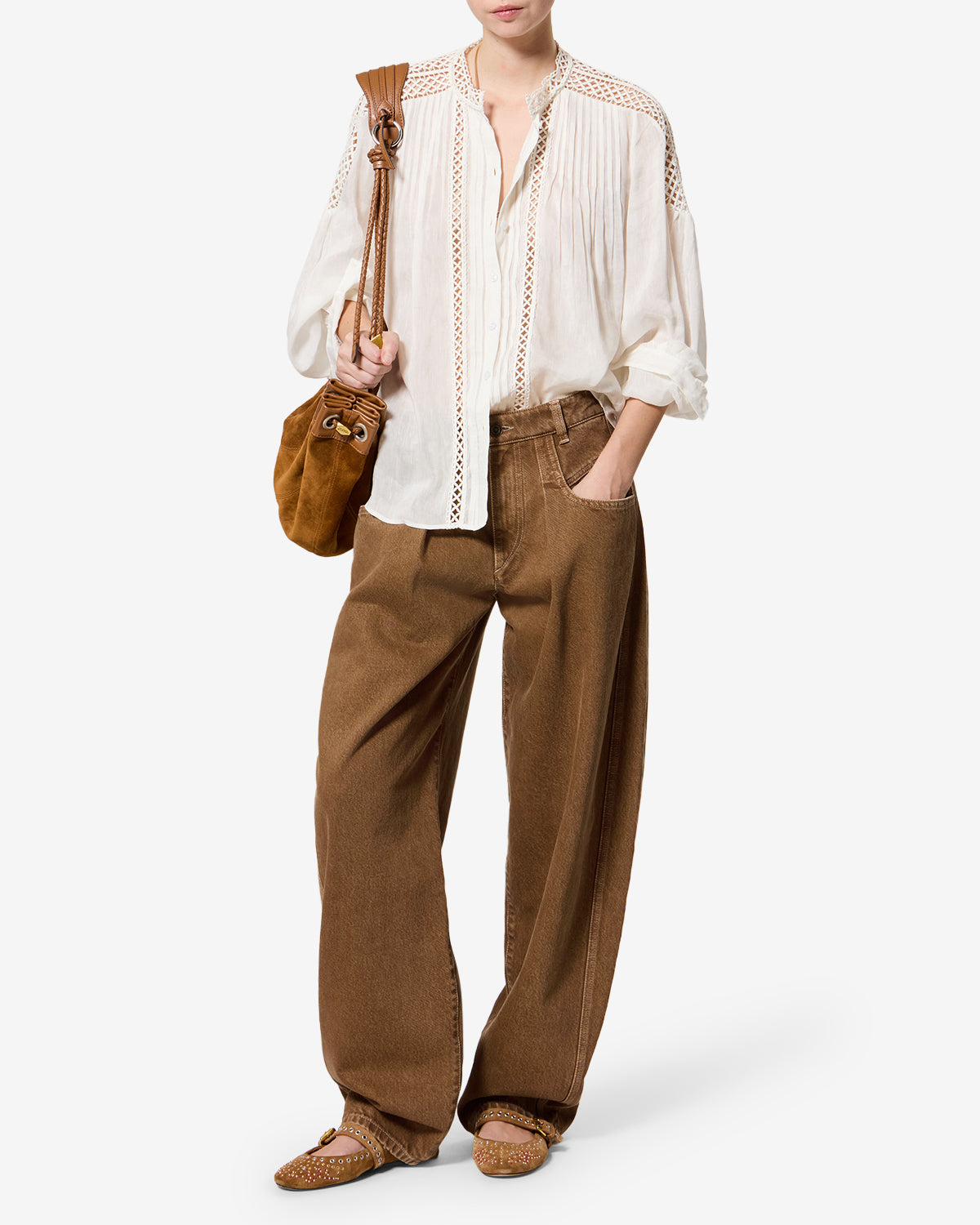 Isabel Marant Lisha jean barrel bronze taille haute