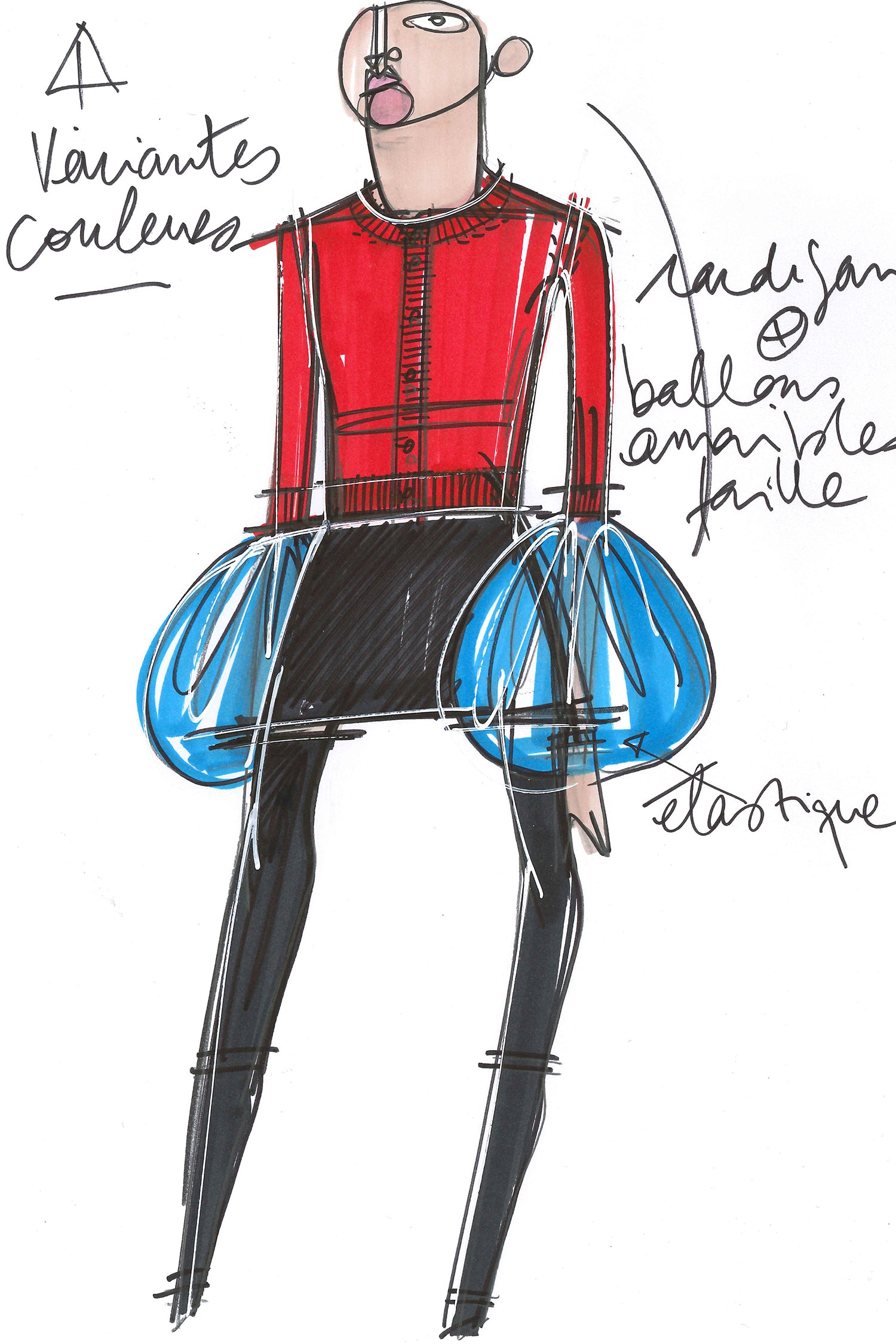 Patou KN055 Cardigan laine cachemire poppy court