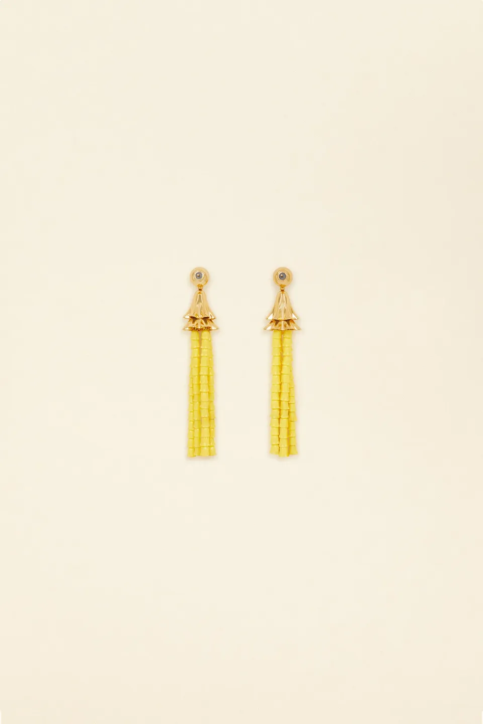 Patou JW070 boucles pendantes perles laiton doré citrus