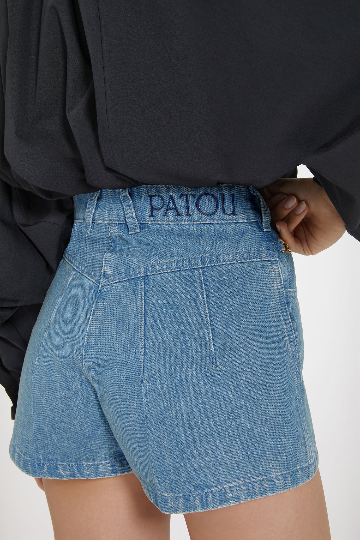 Patou TR035 mini short jean coton Ice Blue