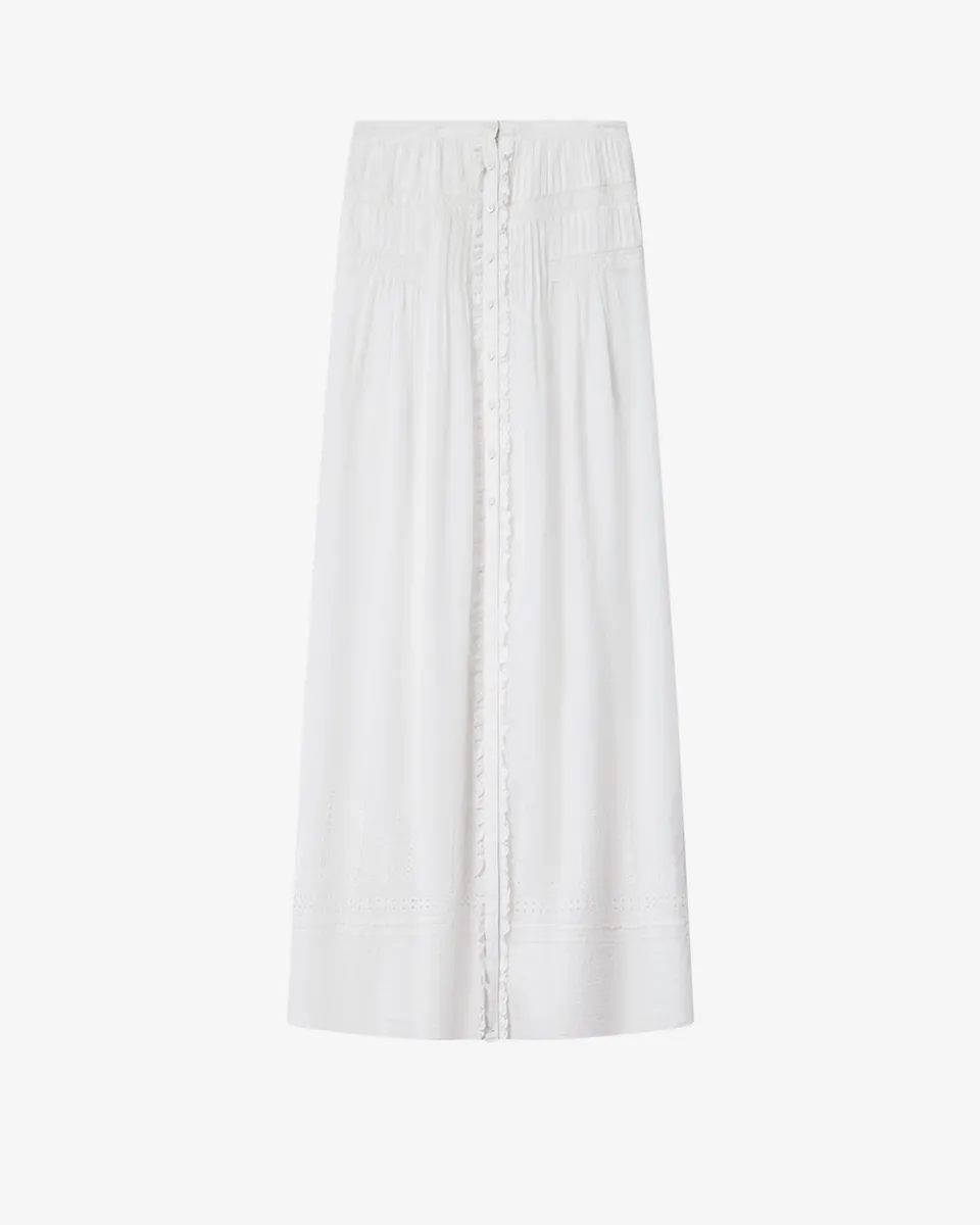Isabel Marant Lorraine JU0526 Jupe blanc brodé