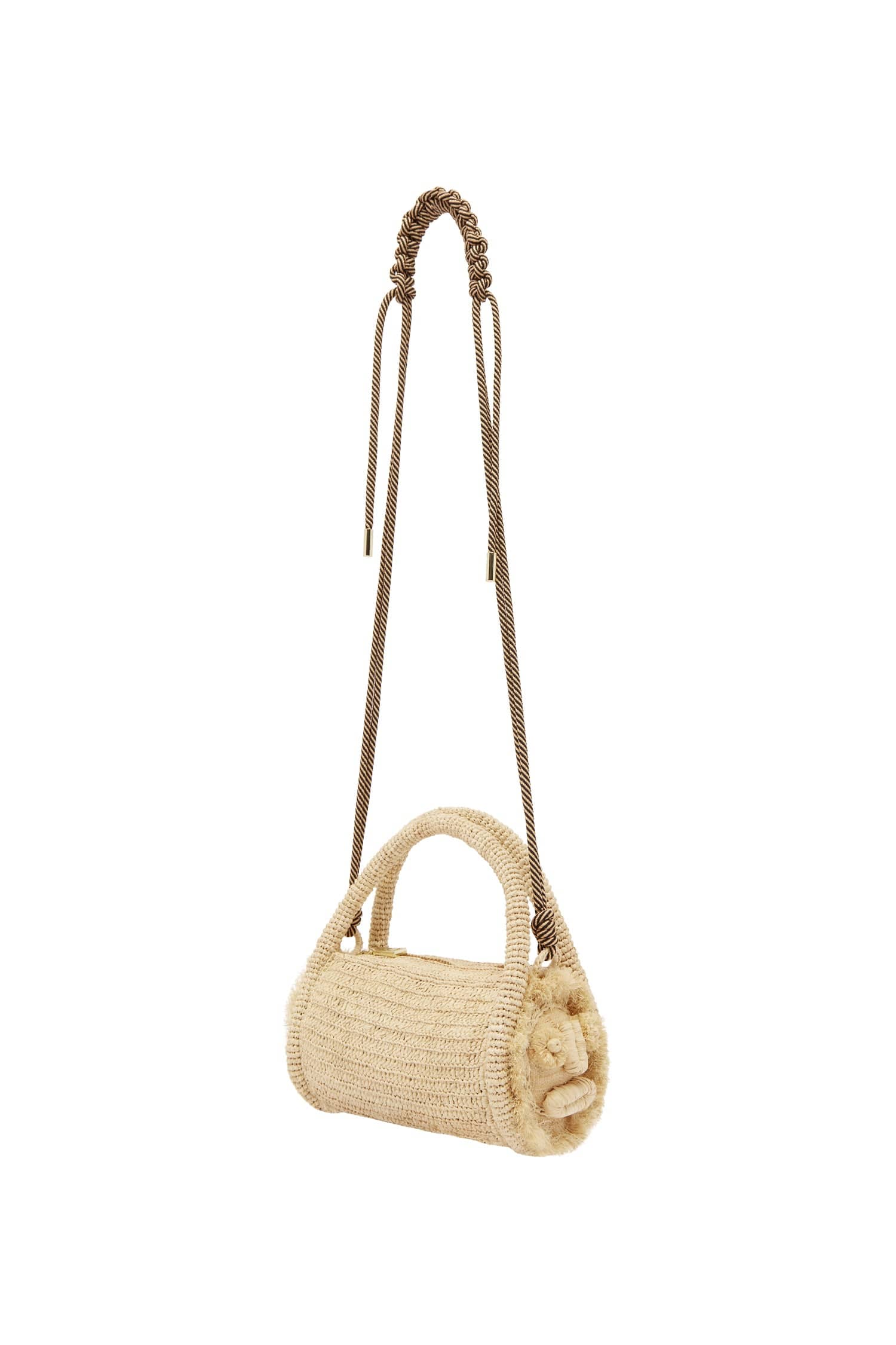 Alemäis Sunlit Raffia Mini Barrel sac raphia artisanal