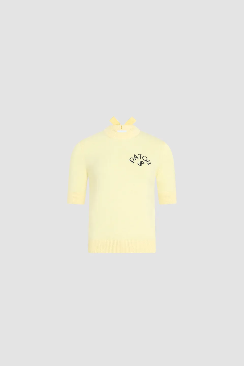 Patou Knitwear P26KN3008045221Y pull jaune coton manches