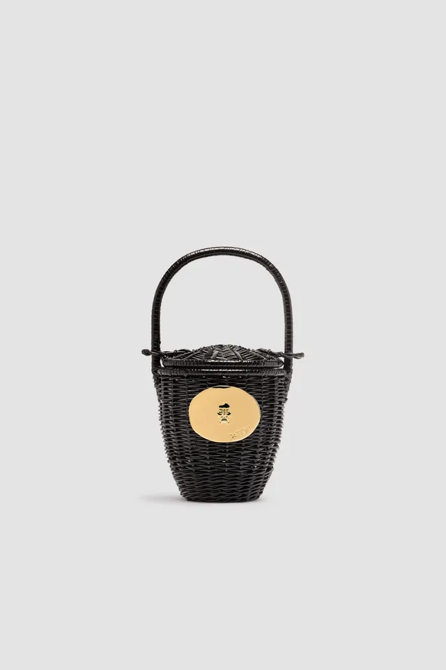 Patou AC0030043999B sac seau osier noir taille unique