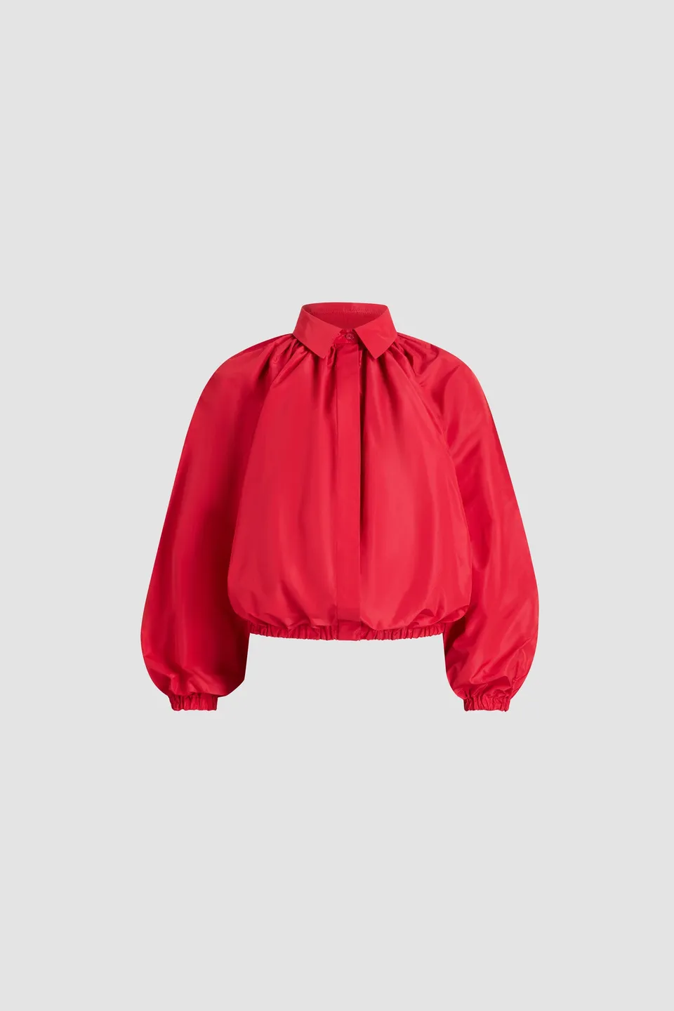 Patou BL050 blouse rouge faille recyclée manches ballon